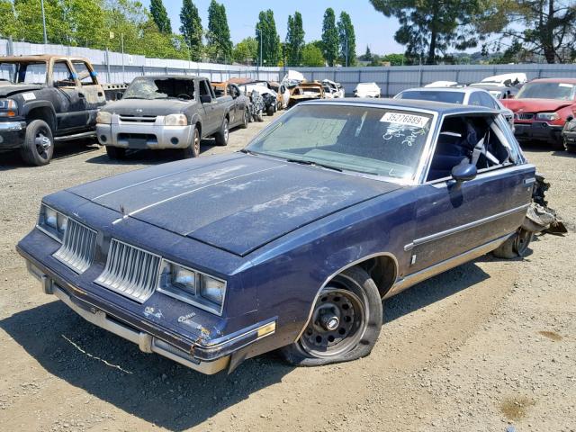 1G3AM47Y4ER350374 - 1984 OLDSMOBILE CUTLASS SU BLUE photo 2