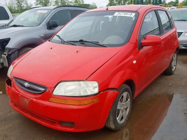 KL1TD66606B523619 - 2006 CHEVROLET AVEO BASE Қызыл фото 2