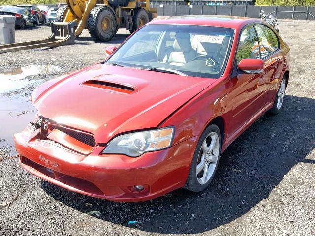 4S3BL676X56225270 - 2005 SUBARU LEGACY GT RED photo 2