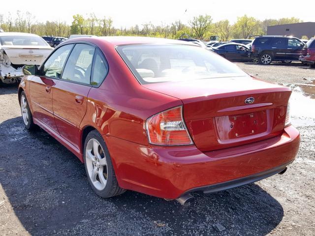 4S3BL676X56225270 - 2005 SUBARU LEGACY GT RED photo 3