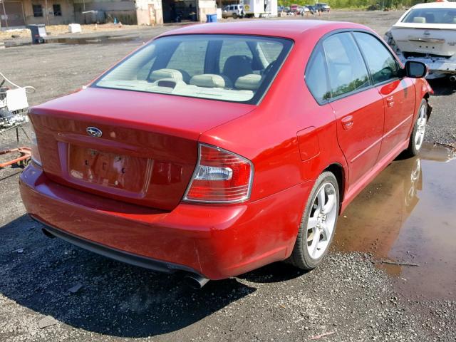 4S3BL676X56225270 - 2005 SUBARU LEGACY GT RED photo 4