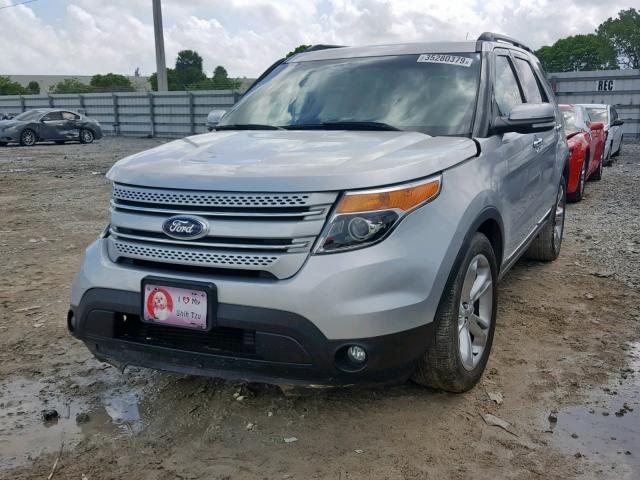 1FM5K8F85FGC03019 - 2015 FORD EXPLORER L SILVER photo 2