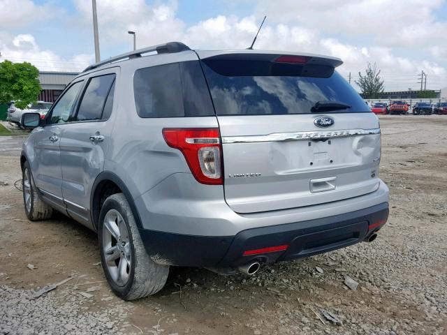 1FM5K8F85FGC03019 - 2015 FORD EXPLORER L SILVER photo 3