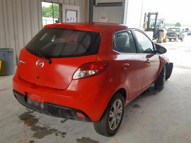 JM1DE1KY5E0185939 - 2014 MAZDA MAZDA2 SPO RED photo 4