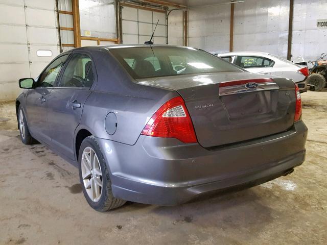 3FAHP0JA5AR373340 - 2010 FORD FUSION SEL GRAY photo 3