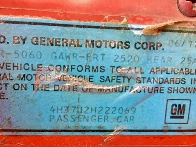 4H37J2H222069 - 1972 BUICK BUICK RED photo 10