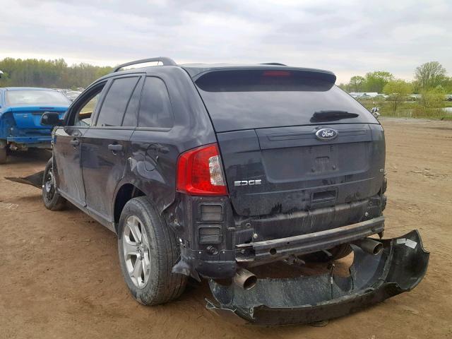 2FMDK4GC1DBC56683 - 2013 FORD EDGE SE BLACK photo 3