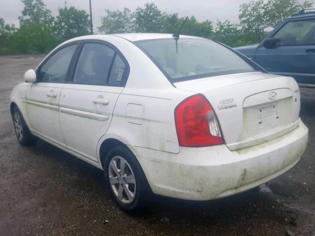 KMHCN46C58U195276 - 2008 HYUNDAI ACCENT GLS WHITE photo 3