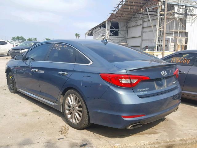 5NPE34AF4FH036177 - 2015 HYUNDAI SONATA SPO BLUE photo 3