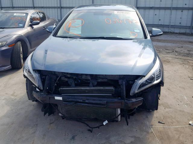 5NPE34AF4FH036177 - 2015 HYUNDAI SONATA SPO BLUE photo 9