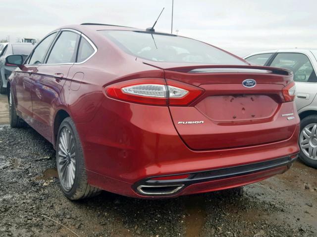 3FA6P0D98DR253626 - 2013 FORD FUSION TIT RED photo 3