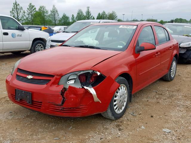 1G1AD5F53A7112141 - 2010 CHEVROLET COBALT 1LT RED photo 2