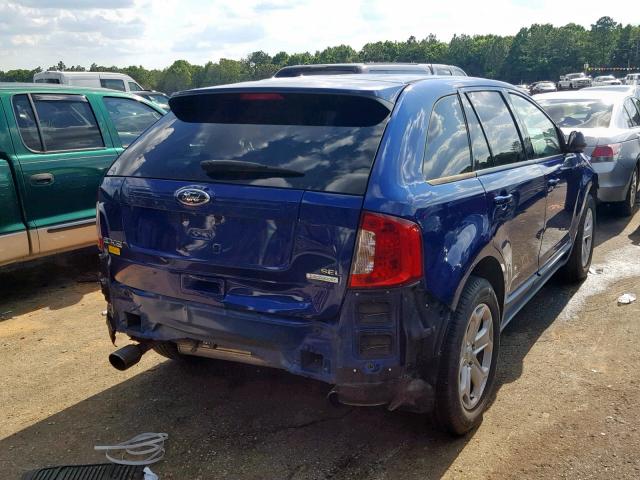 2FMDK3J95DBC91489 - 2013 FORD EDGE SEL BLUE photo 4