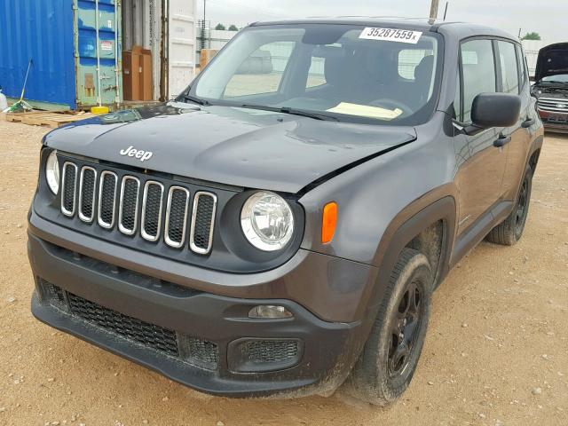 ZACCJBAB3HPF94997 - 2017 JEEP RENEGADE S CHARCOAL photo 2