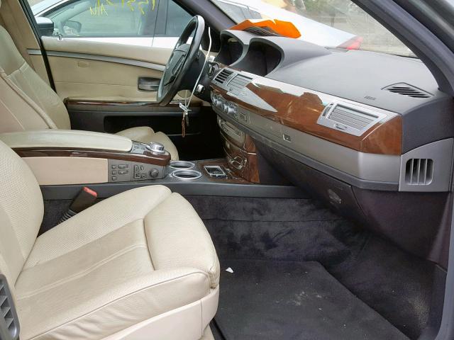 WBAHL83518DT11213 - 2008 BMW 7 SERIES GRAY photo 5