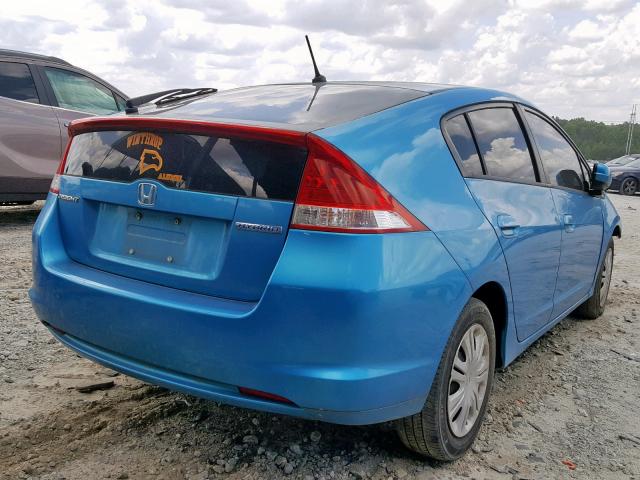 JHMZE2H35BS001332 - 2011 HONDA INSIGHT BLUE photo 4