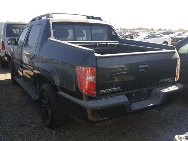 5FPYK1F58AB008346 - 2010 HONDA RIDGELINE BLACK photo 3