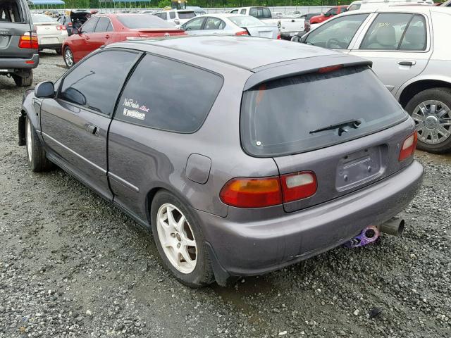 2HGEH3387NH510416 - 1992 HONDA CIVIC SI GRAY photo 3