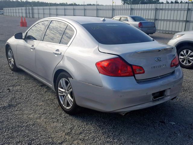 JN1CV6AP7AM204241 - 2010 INFINITI G37 BASE SILVER photo 3