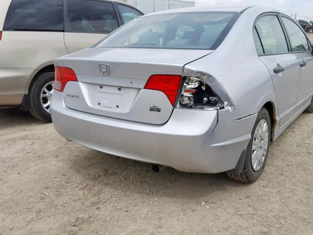 2HGFA153X7H001194 - 2007 HONDA CIVIC DX SILVER photo 9