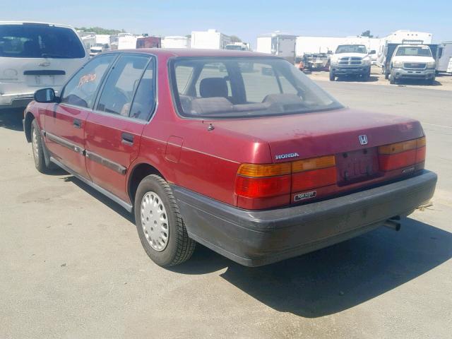 JHMCB7649MC080511 - 1991 HONDA ACCORD DX BURGUNDY photo 3