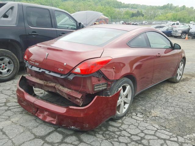 1G2ZH17N584257901 - 2008 PONTIAC G6 GT RED photo 4