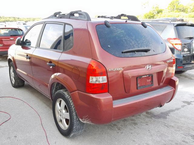 KM8JM12B85U148552 - 2005 HYUNDAI TUCSON GL MAROON photo 3