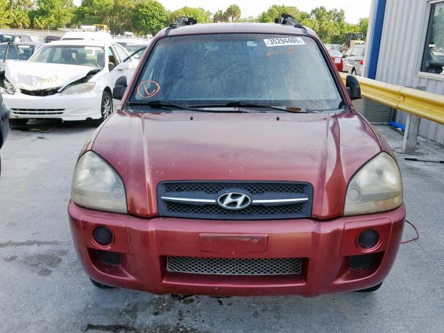 KM8JM12B85U148552 - 2005 HYUNDAI TUCSON GL MAROON photo 9