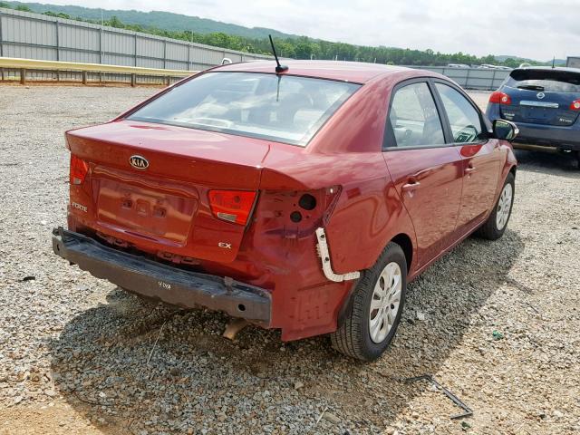 KNAFU4A28A5859926 - 2010 KIA FORTE EX RED photo 4