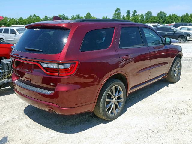 1C4RDHDG5HC956425 - 2017 DODGE DURANGO GT BURGUNDY photo 4