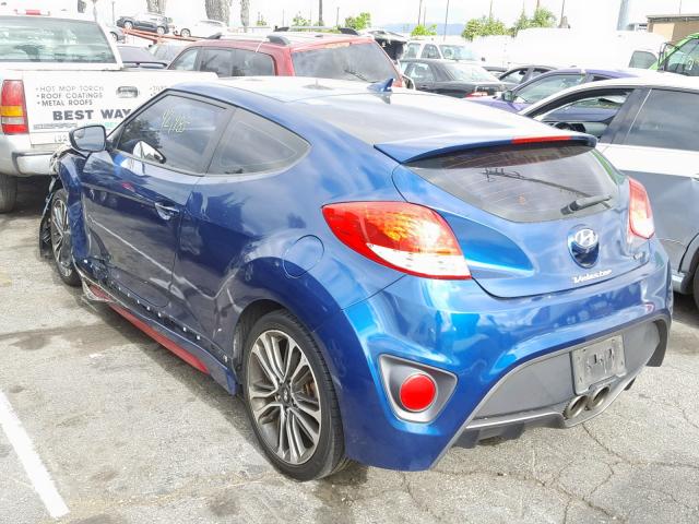 KMHTC6AE7GU259956 - 2016 HYUNDAI VELOSTER T BLUE photo 3