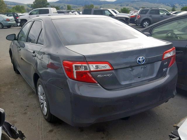 4T1BD1FK1EU099919 - 2014 TOYOTA CAMRY HYBR CHARCOAL photo 3