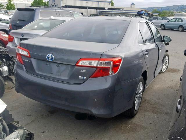 4T1BD1FK1EU099919 - 2014 TOYOTA CAMRY HYBR CHARCOAL photo 4