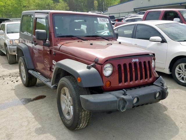 1J4FA24168L594538 - 2008 JEEP WRANGLER X MAROON photo 1