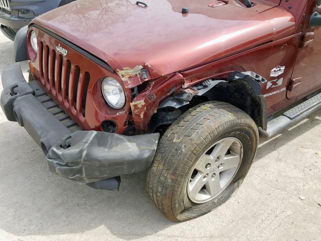 1J4FA24168L594538 - 2008 JEEP WRANGLER X MAROON photo 9