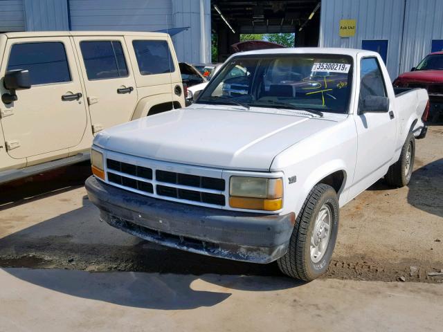 1B7FL26Y1PS289849 - 1993 DODGE DAKOTA WHITE photo 2