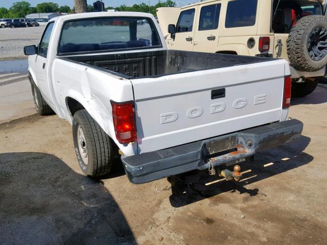 1B7FL26Y1PS289849 - 1993 DODGE DAKOTA WHITE photo 3