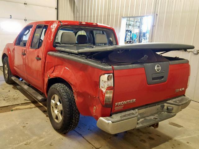 1N6AD07W76C431149 - 2006 NISSAN FRONTIER C RED photo 3