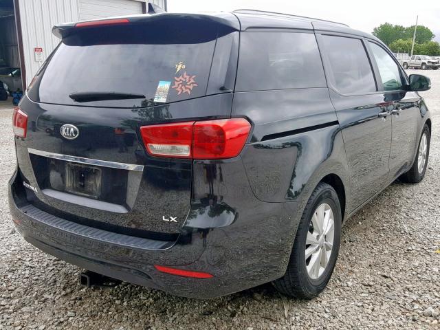 KNDMB5C12H6249504 - 2017 KIA SEDONA LX BLACK photo 4