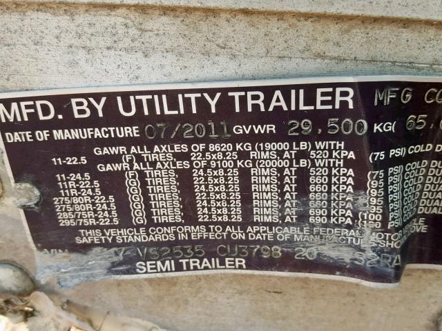 1UYVS2535CU379820 - 2012 UTILITY TRAILER WHITE photo 10