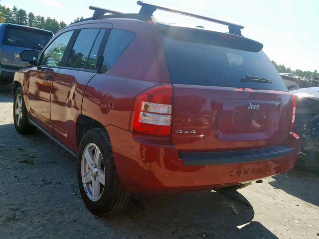 1J8FF47W17D597178 - 2007 JEEP COMPASS RED photo 3