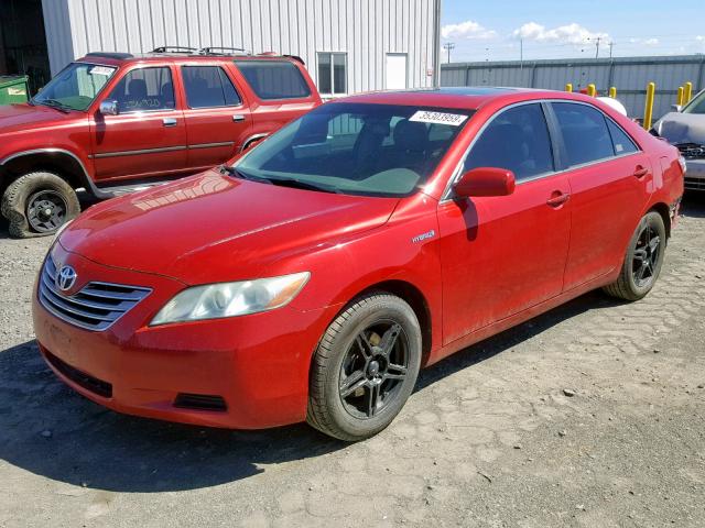 4T1BB46K78U049330 - 2008 TOYOTA CAMRY HYBR MAROON photo 2