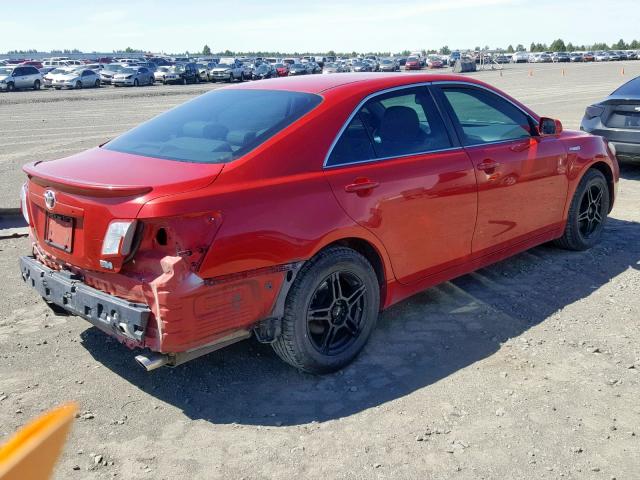 4T1BB46K78U049330 - 2008 TOYOTA CAMRY HYBR MAROON photo 4