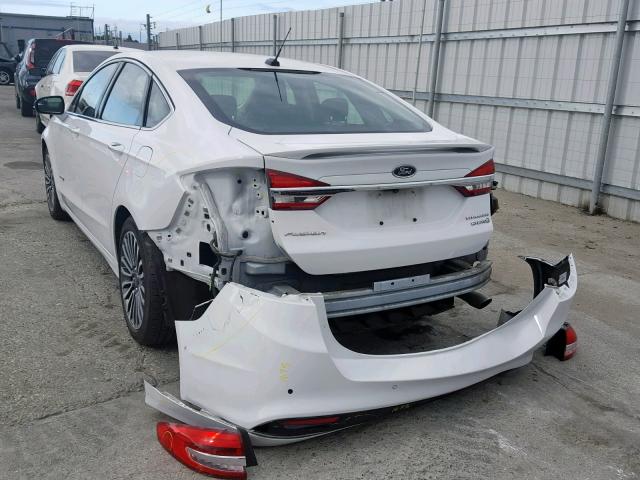 3FA6P0RU5JR181695 - 2018 FORD FUSION TIT WHITE photo 3