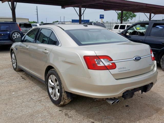 1FAHP2EW9AG157662 - 2010 FORD TAURUS SEL GOLD photo 3