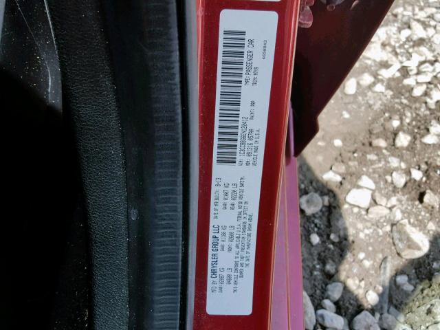 1C3CCBBG6EN120412 - 2014 CHRYSLER 200 TOURIN RED photo 10