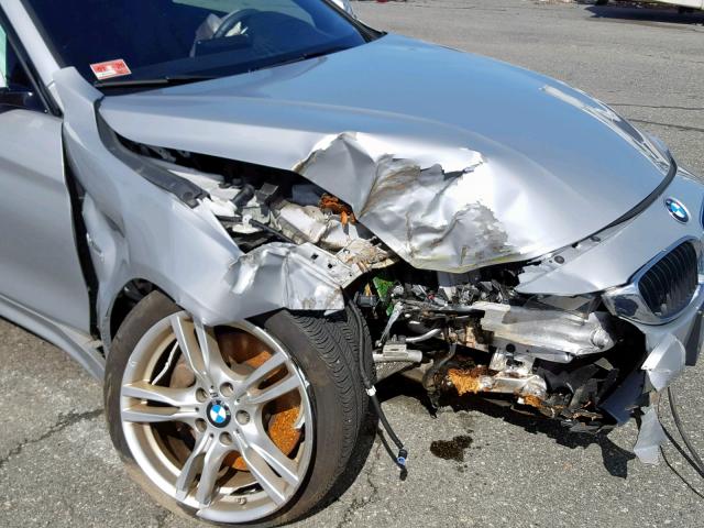 WBA3R5C53FK372434 - 2015 BMW 435 XI SILVER photo 9