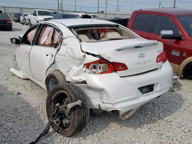 JN1CV6ARXBM409569 - 2011 INFINITI G37 WHITE photo 3