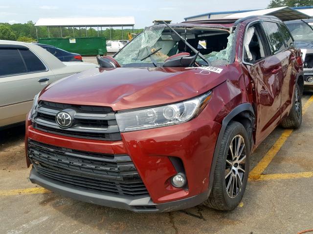 5TDKZRFHXHS190270 - 2017 TOYOTA HIGHLANDER RED photo 2