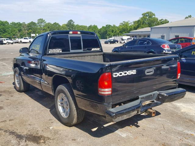 1B7FL26N01S250795 - 2001 DODGE DAKOTA BLACK photo 3